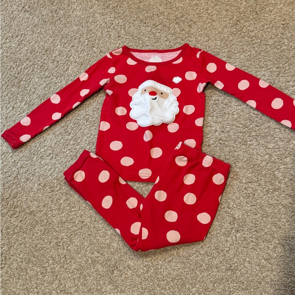 Size 4T Santa pajamas. Gently used.